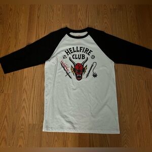 Stranger Things Raglan 3/4 Hellfire Club T shirt Sz Medium M NWOT Hot Topic